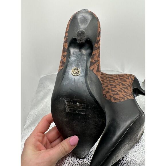 Michael Kors Shiloh Logo Stretch Knit and Leather Sock Boot SIZE 9.5 - Picture 6 of 7